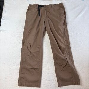 Mountain Equipment Co-op Hiking Pants Mens 38x32 Brown Integrated Belt Canvas